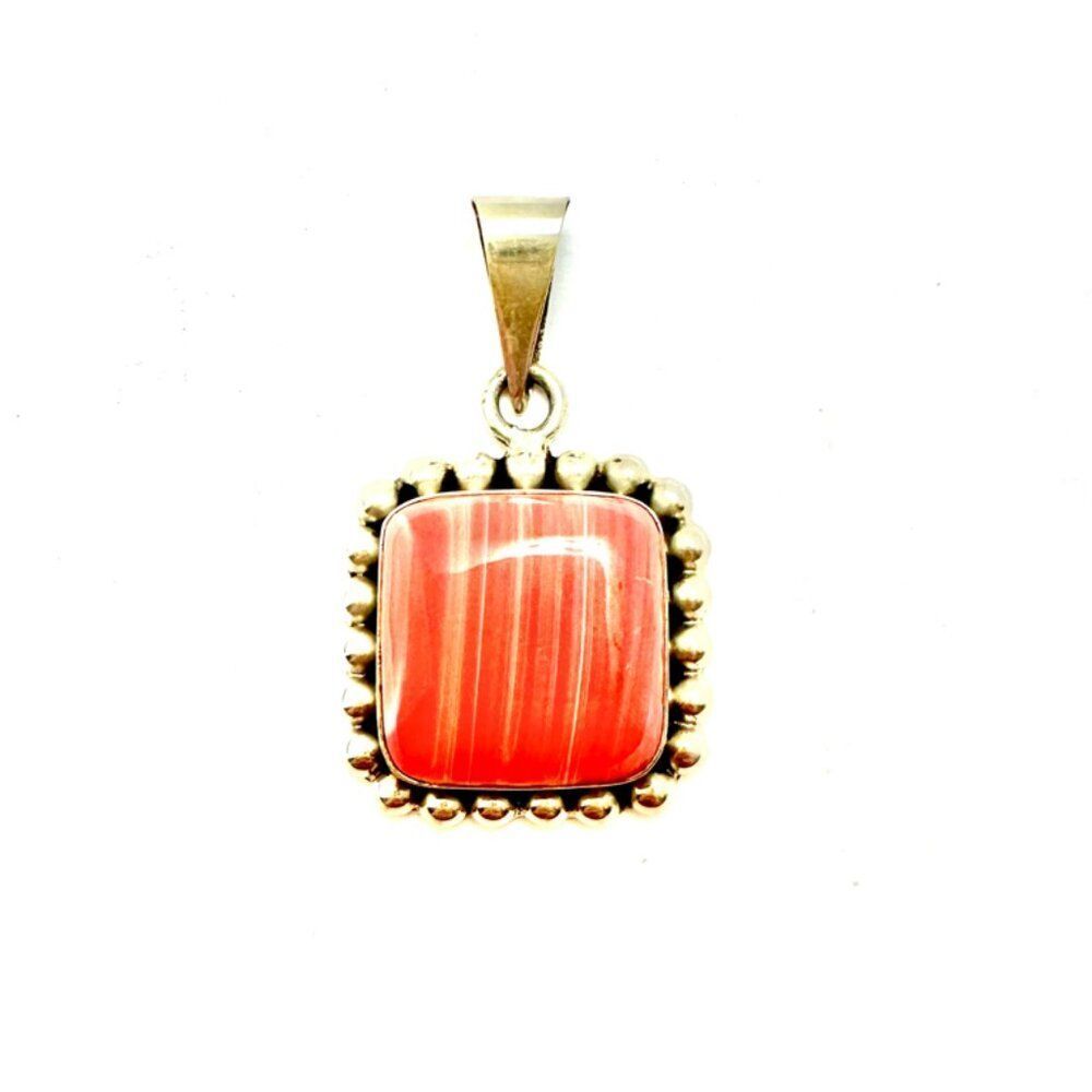 Taxco Made in Mexico Sterling Silver Pendant Coral Stamped 925